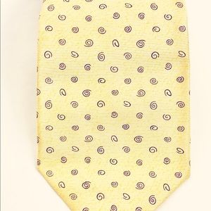 Bulgari Mens Necktie 100% Silk Yellow and Purple